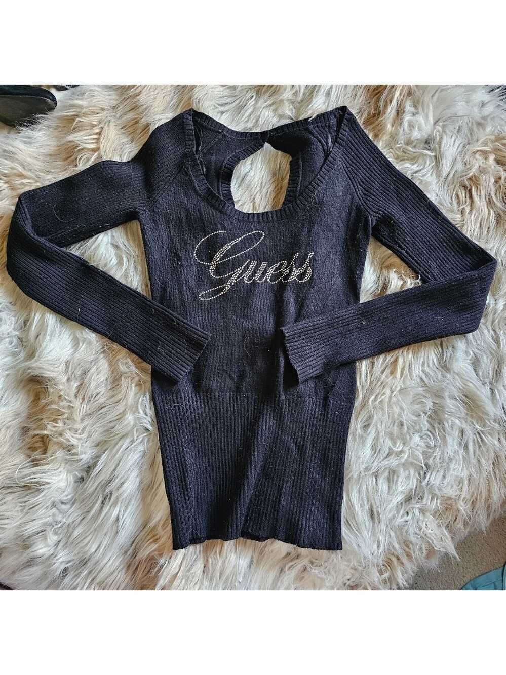 Guess Black Long Sleeve Top